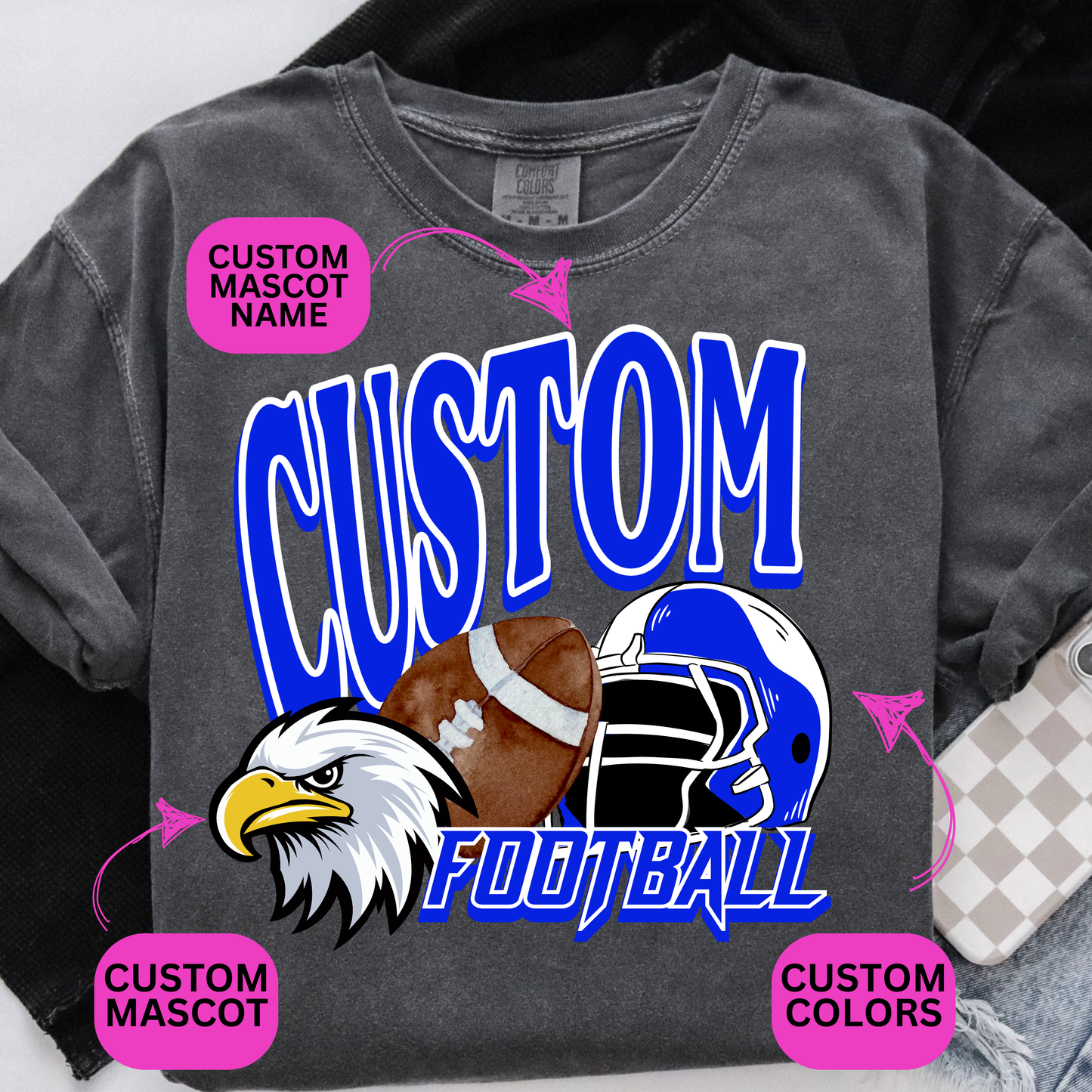 CUSTOM Retro Football Mascot
