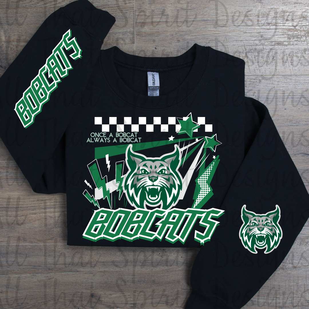 Mascot Spirit Green and White Bobcats