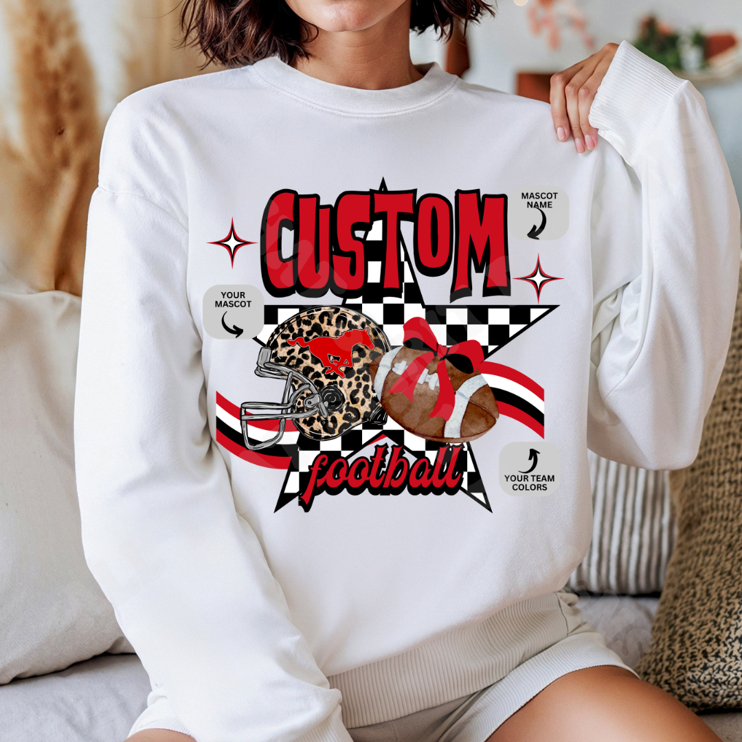 CUSTOM Leopard Checkered Star Mascot