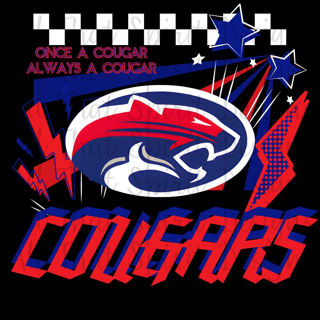 Mascot Spirit Red and Blue Cougars