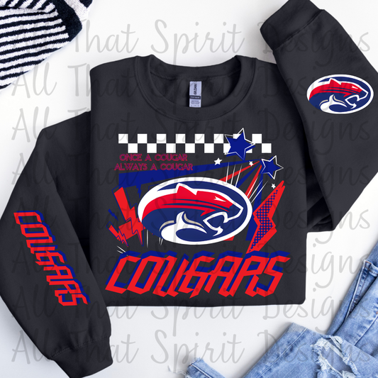 Mascot Spirit Red and Blue Cougars
