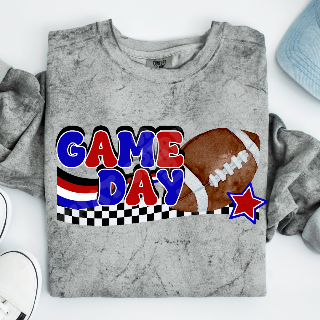 Red and Blue Game Day Football
