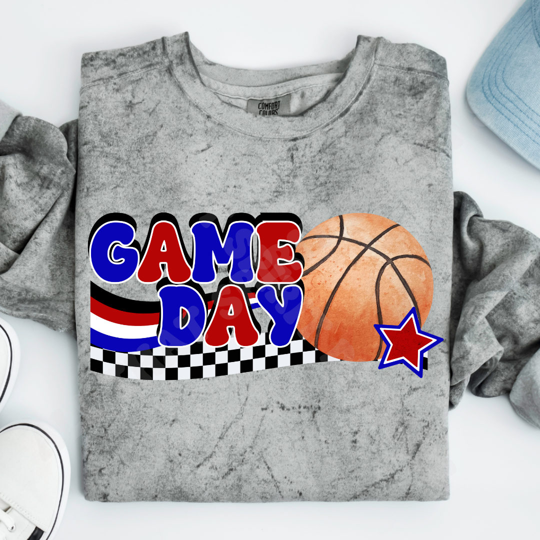 Red and Blue Game Day Basketball