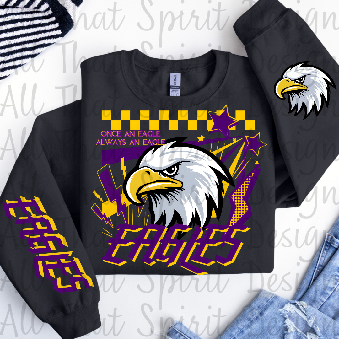 Mascot Spirit Purple and Gold Eagles