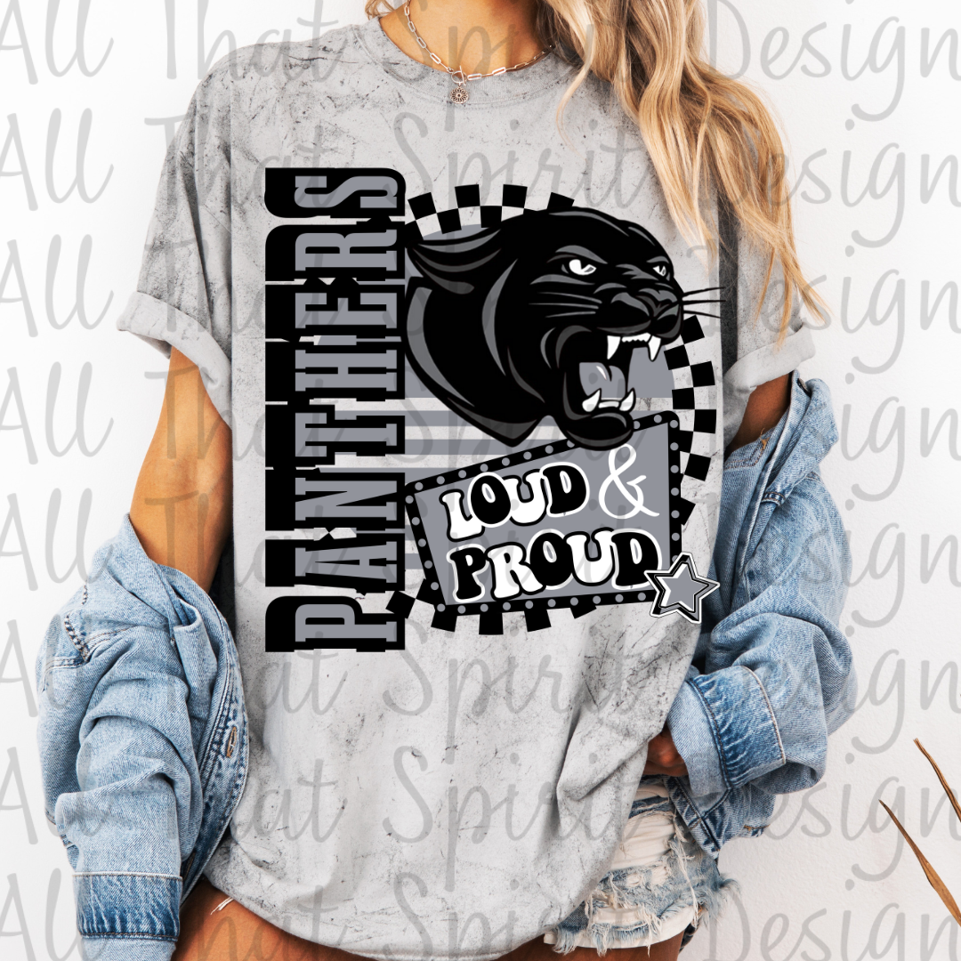 Loud and Proud Black and Gray Panthers