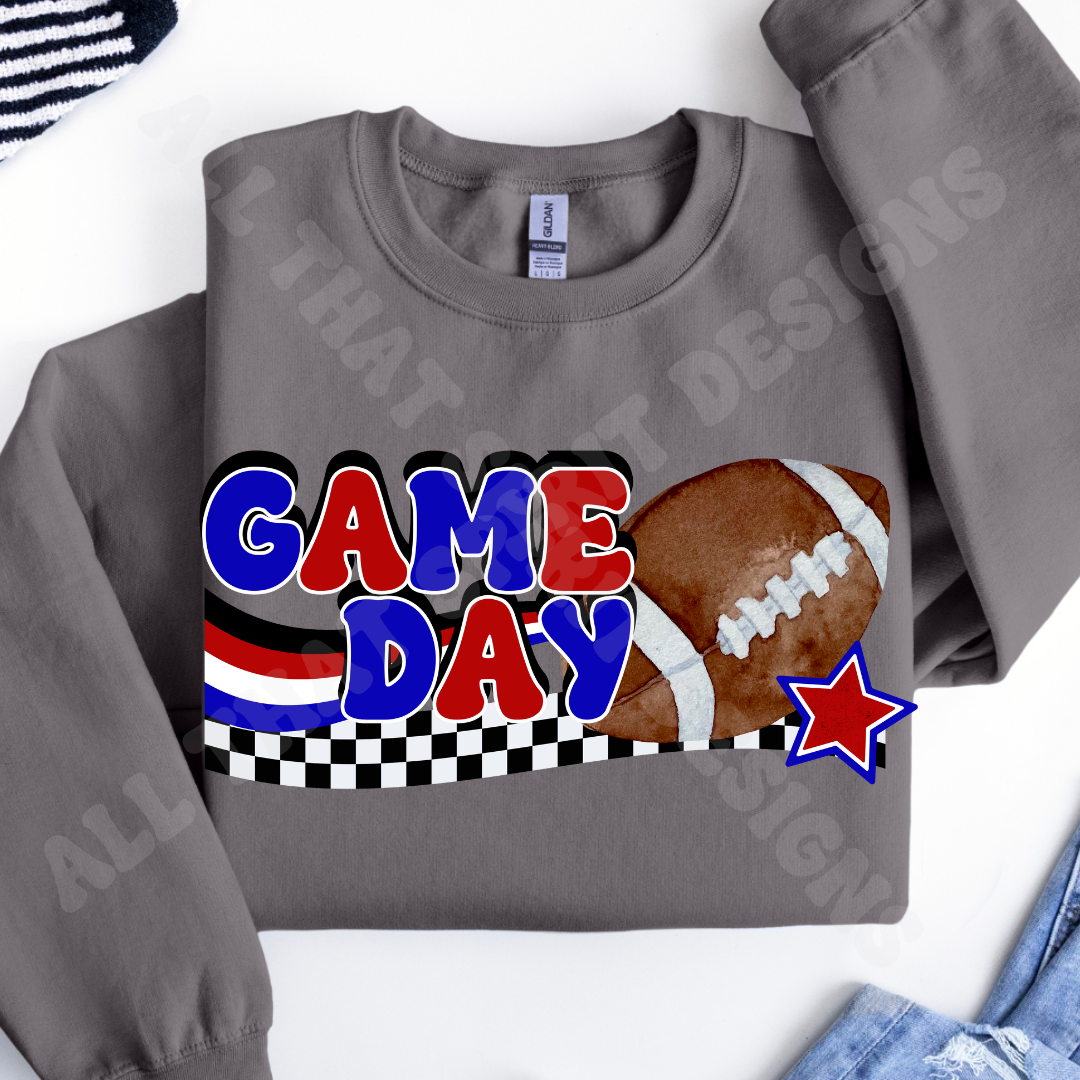 Red and Blue Game Day Football