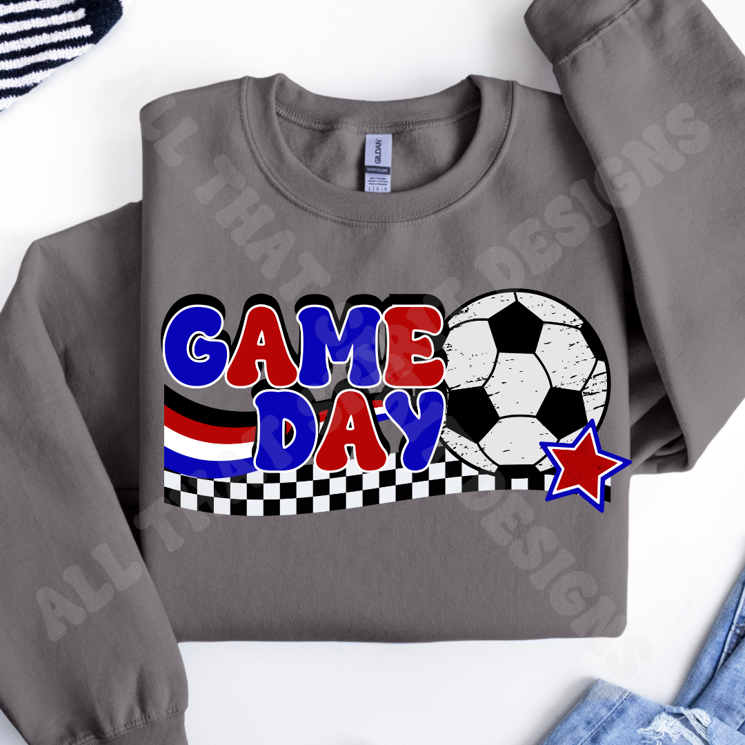 Red and Blue Game Day Soccer