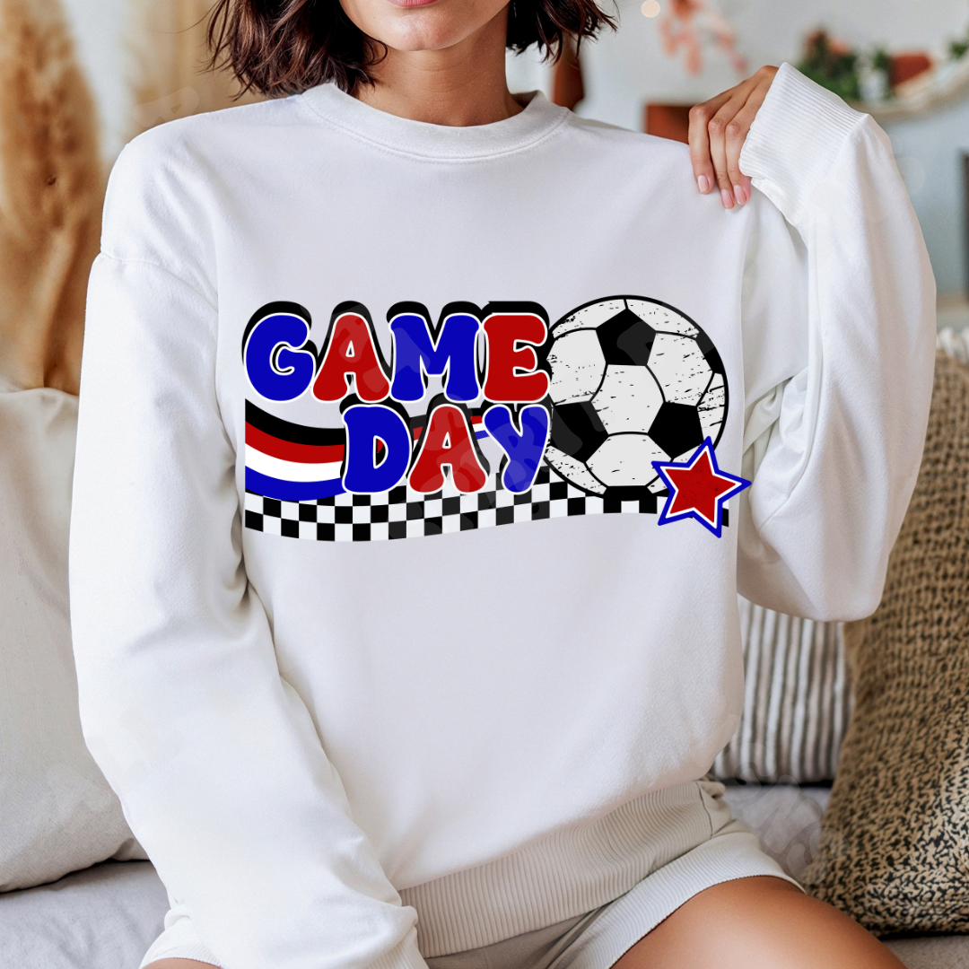 Red and Blue Game Day Soccer