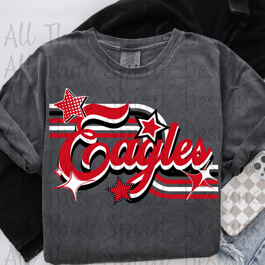 Retro Eagles Red Black White