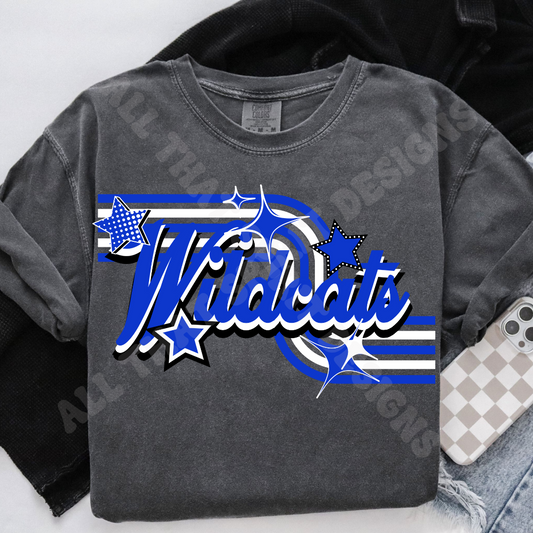 Retro Blue Wildcats