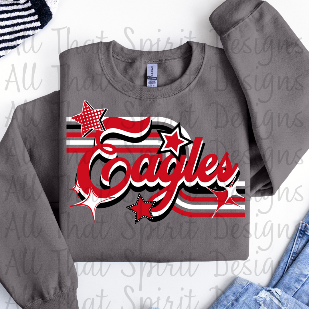 Retro Eagles Red Black White