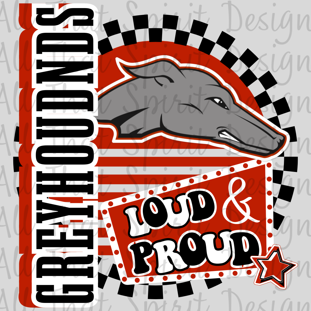 Loud and Proud Red Greyhounds