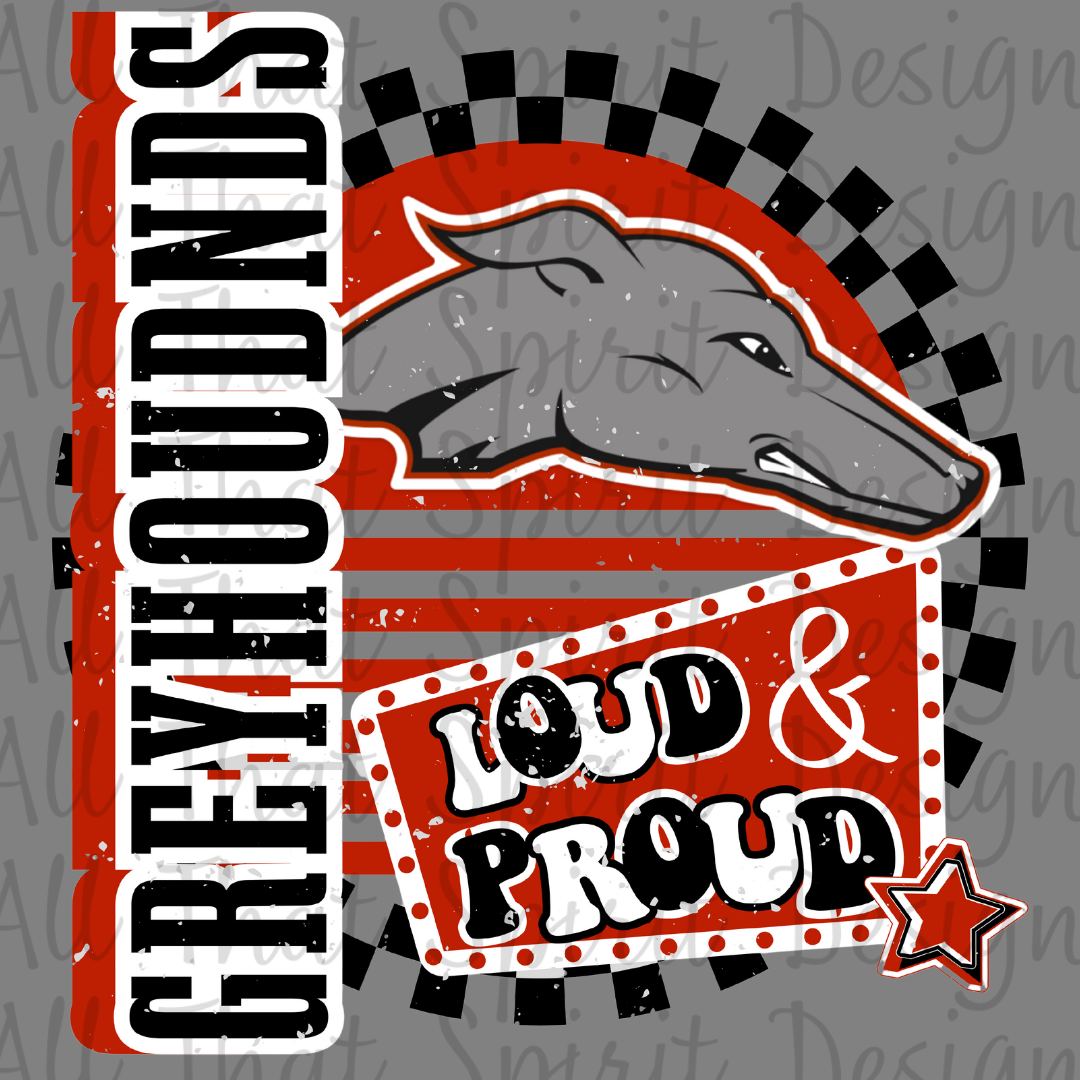 Loud and Proud Red Greyhounds