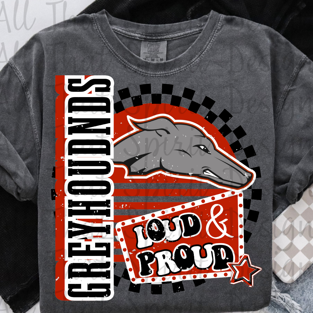 Loud and Proud Red Greyhounds