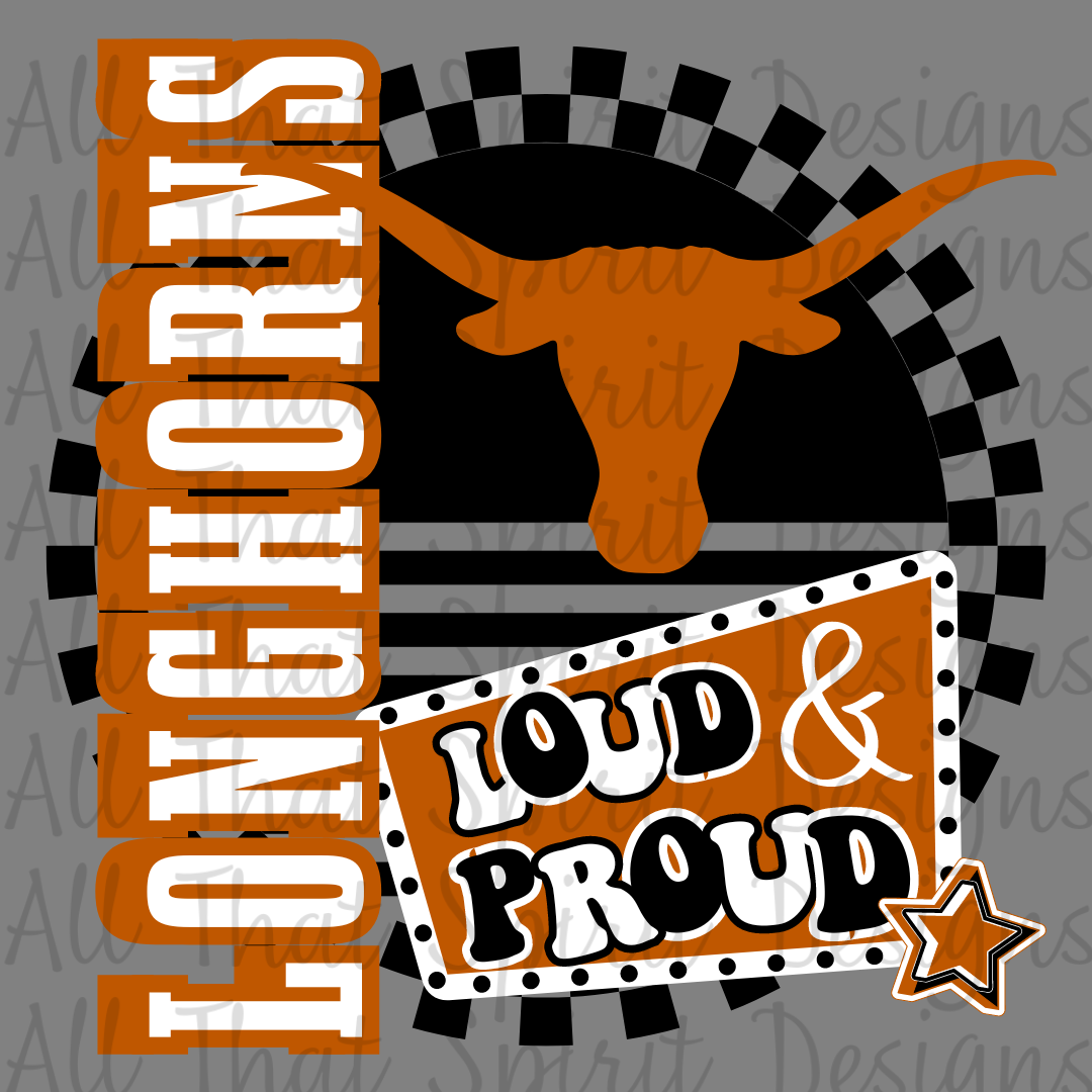 Loud and Proud Orange and Black Longhorns