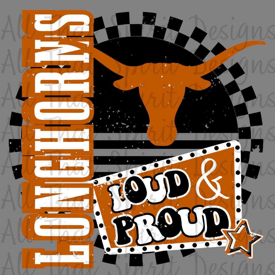 Loud and Proud Orange and Black Longhorns