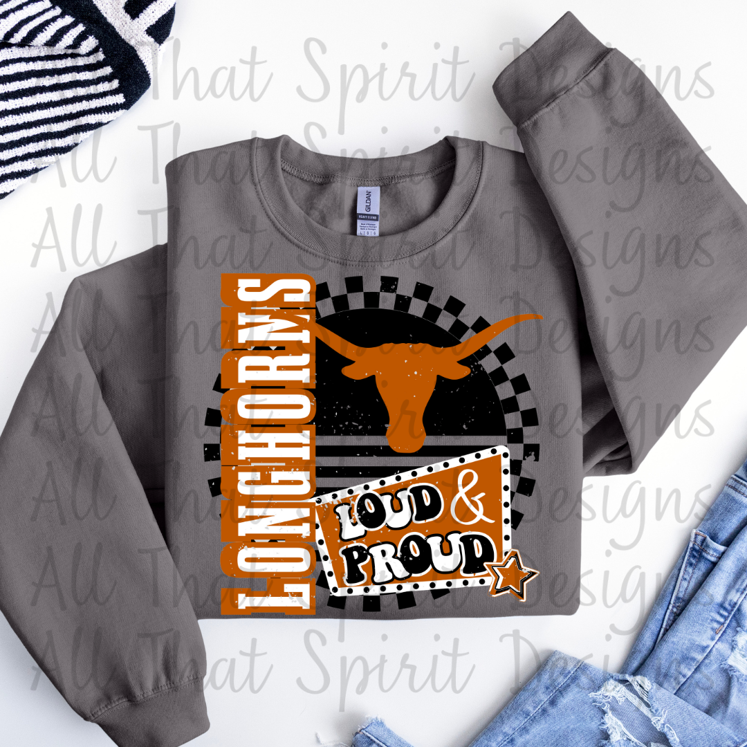 Loud and Proud Orange and Black Longhorns