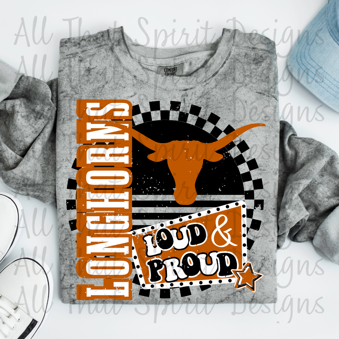 Loud and Proud Orange and Black Longhorns