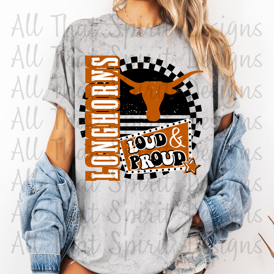 Loud and Proud Orange and Black Longhorns