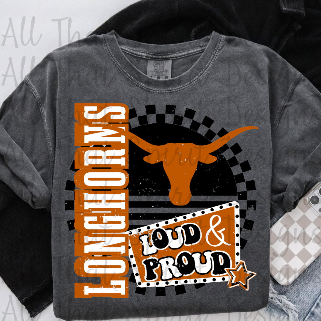 Loud and Proud Orange and Black Longhorns