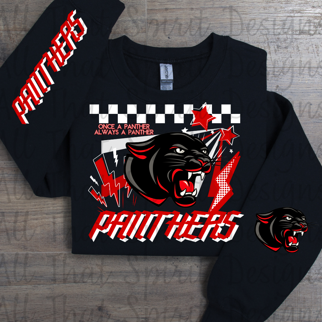 Mascot Spirit Red and White Panthers