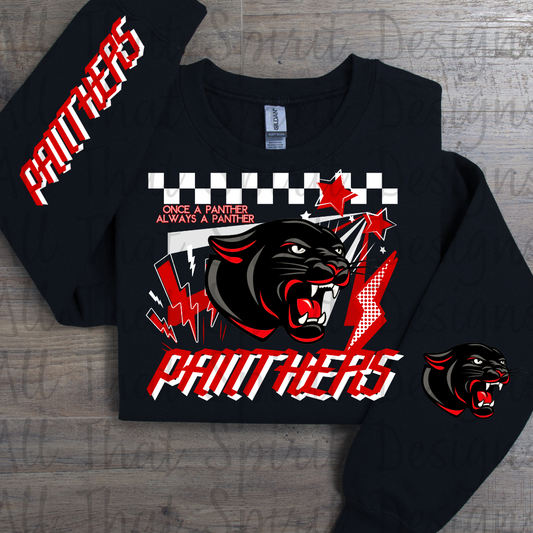 Mascot Spirit Red and White Panthers
