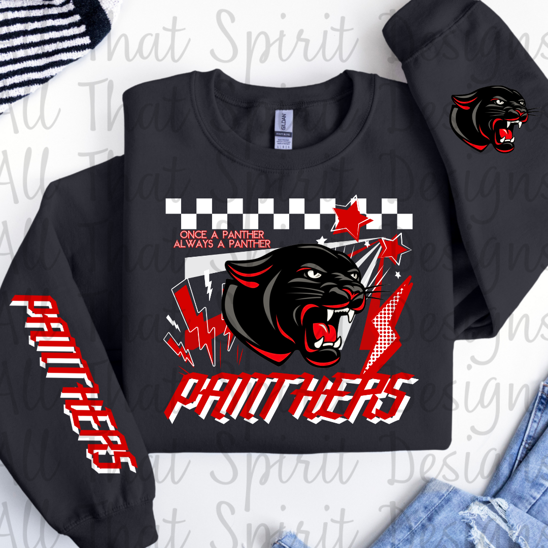 Mascot Spirit Red and White Panthers