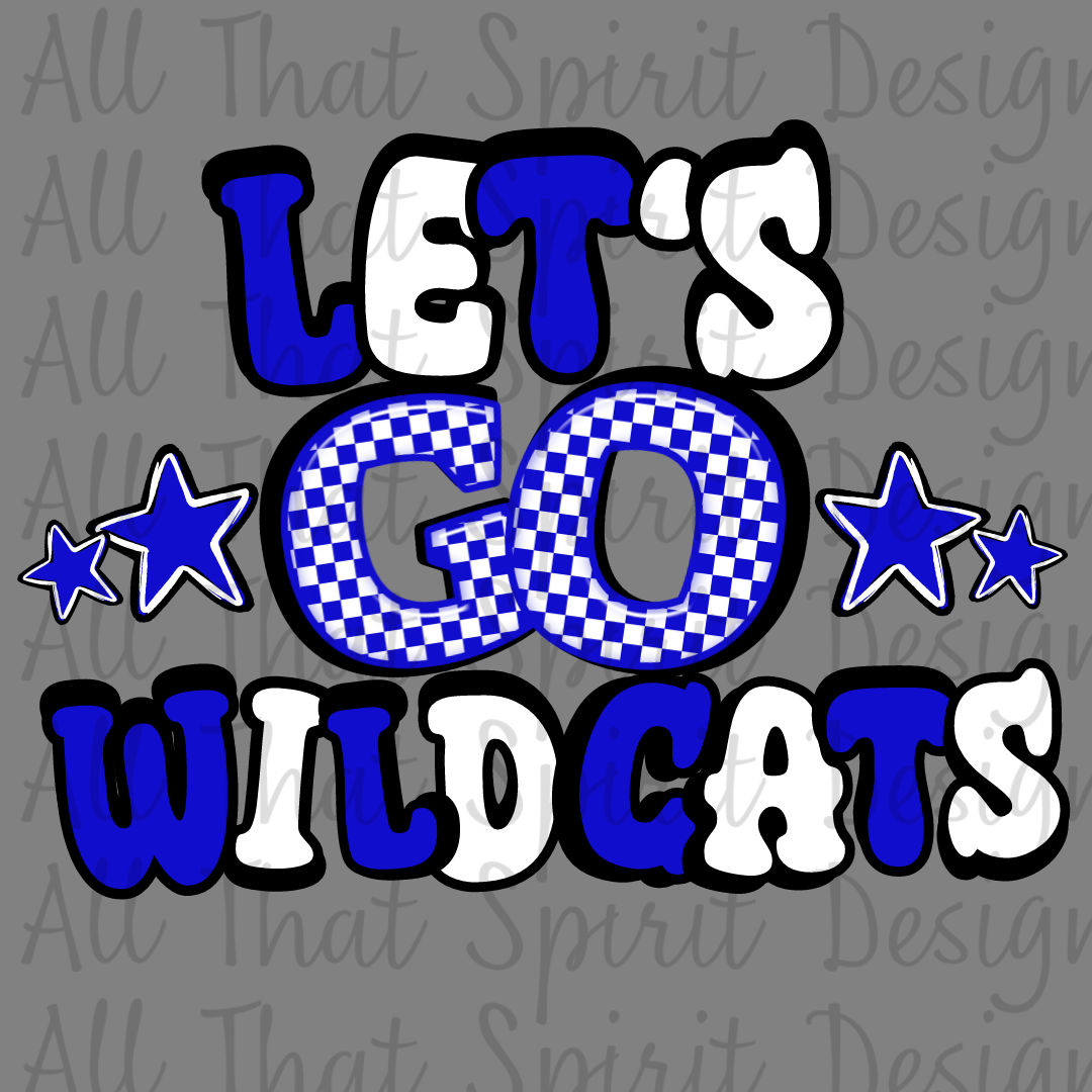 Let's Go Wildcats- Blue, White, Black