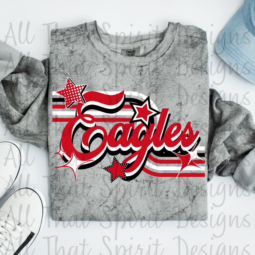 Retro Eagles Red Black White