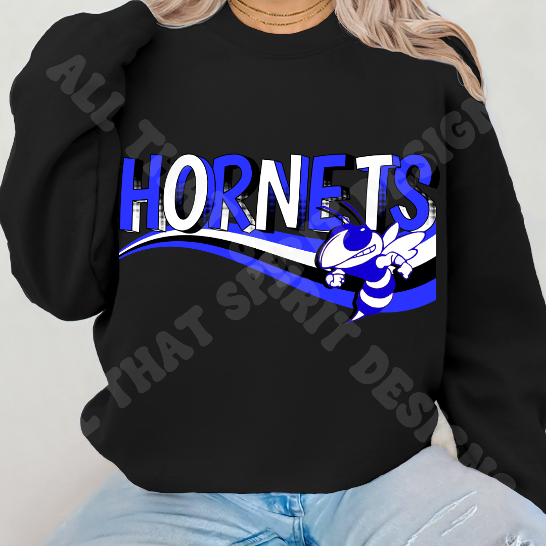 Retro Hornets Royal Blue Mascot