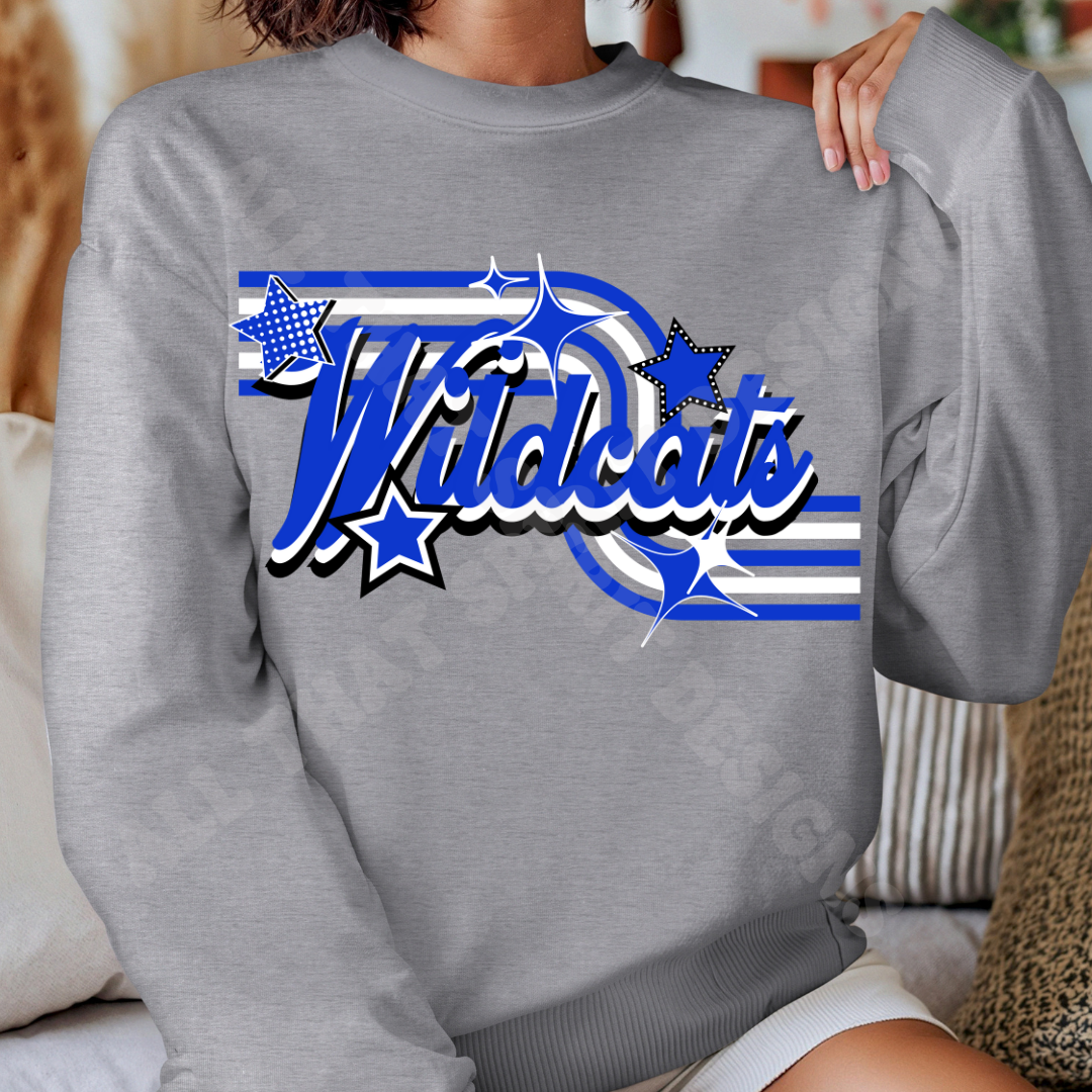 Retro Blue Wildcats
