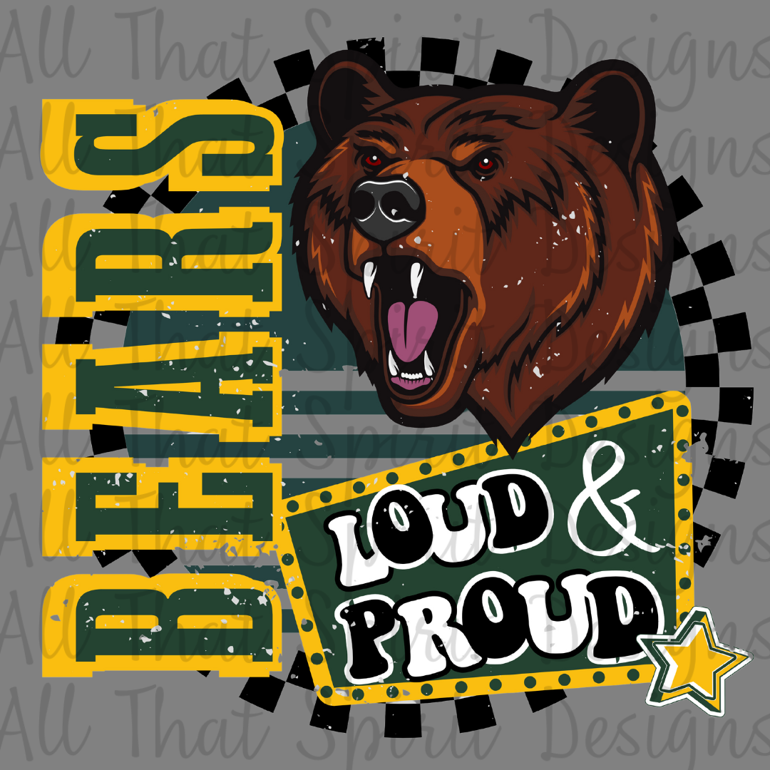 Loud and Proud Green and Yellow Bears