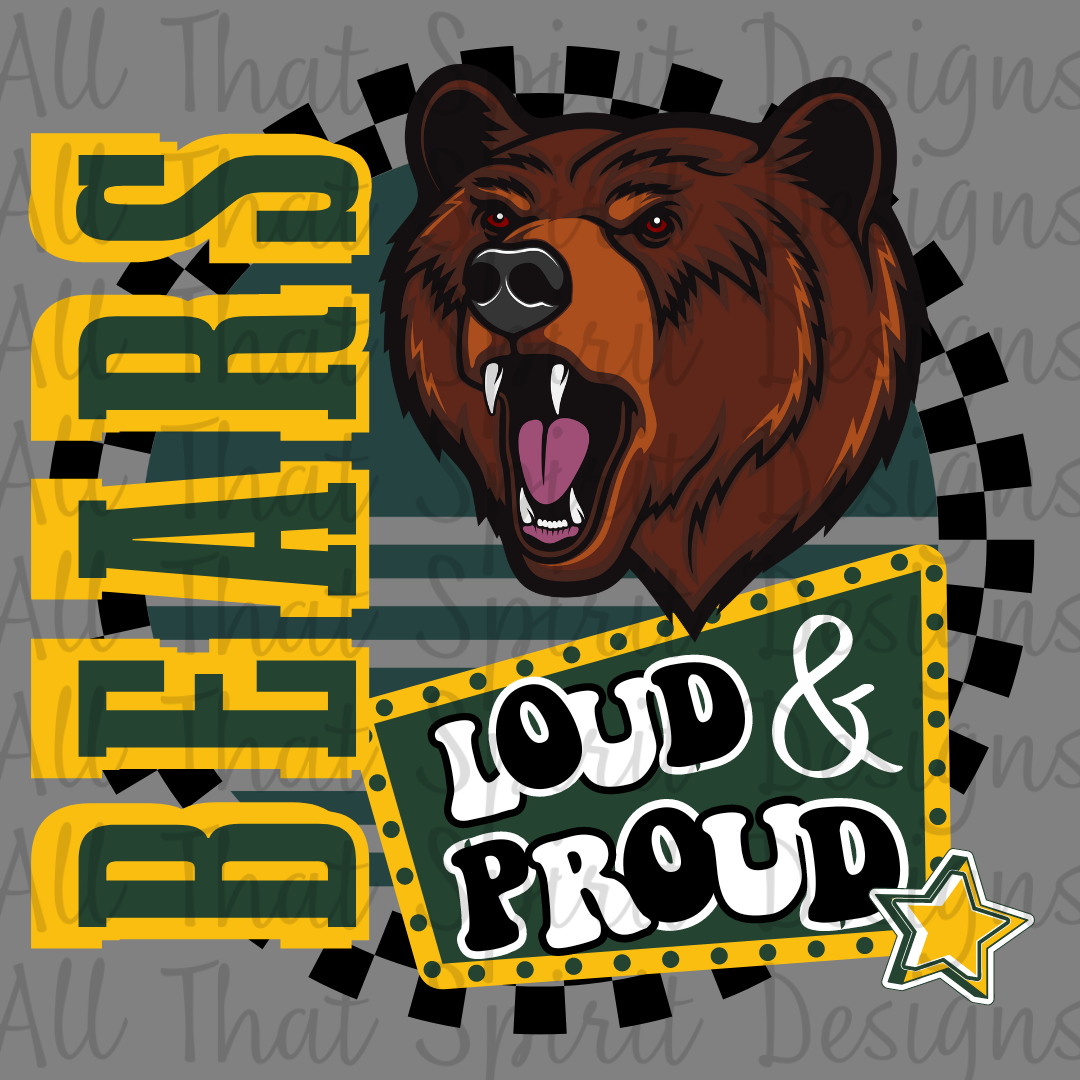 Loud and Proud Green and Yellow Bears