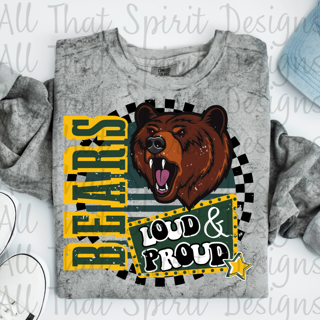 Loud and Proud Green and Yellow Bears