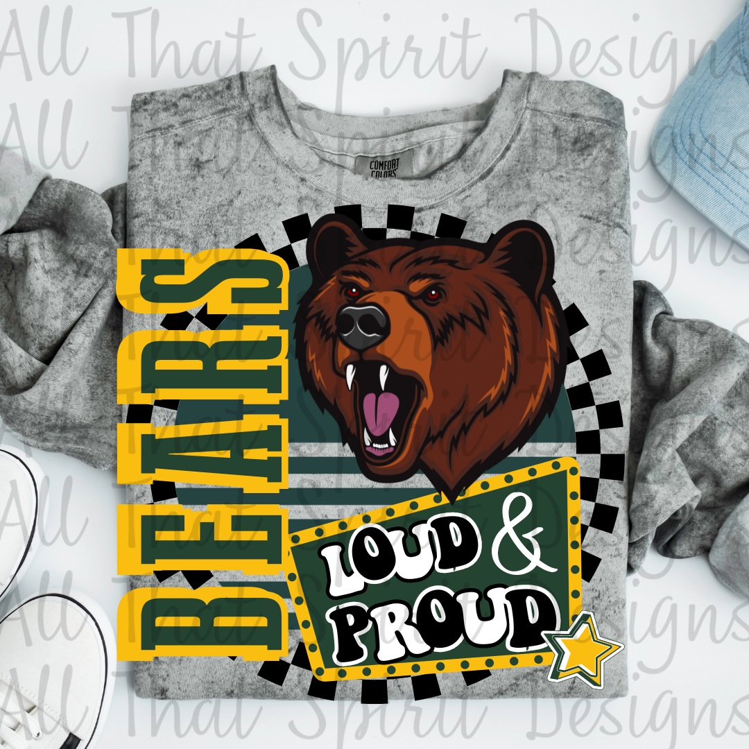Loud and Proud Green and Yellow Bears