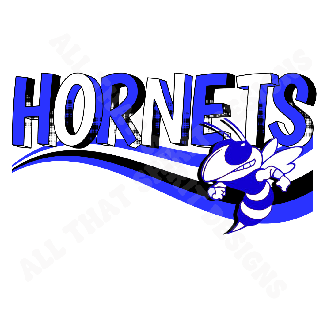 Retro Hornets Royal Blue Mascot