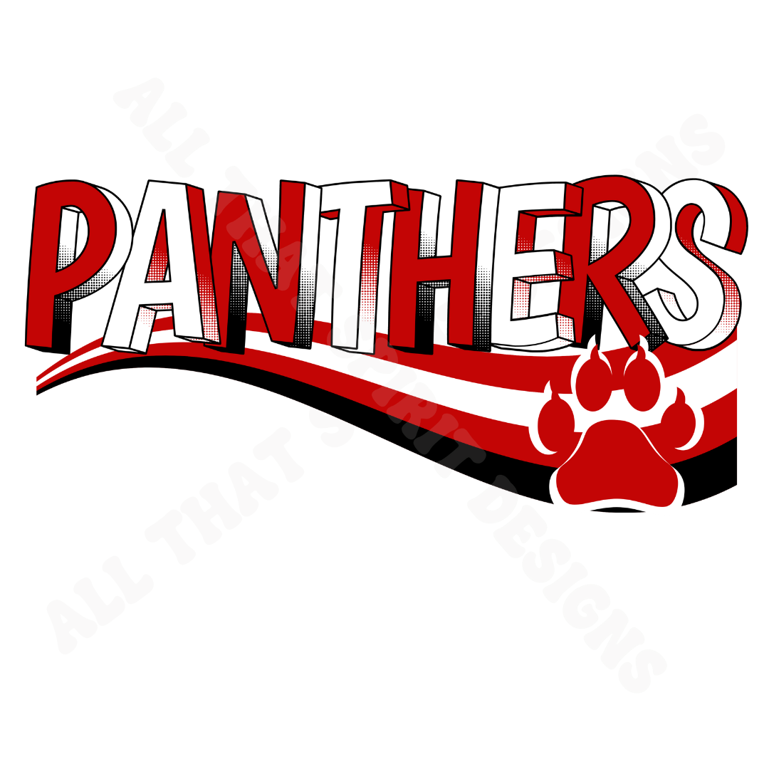 Retro Red Panthers Mascot