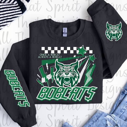 Mascot Spirit Green and White Bobcats
