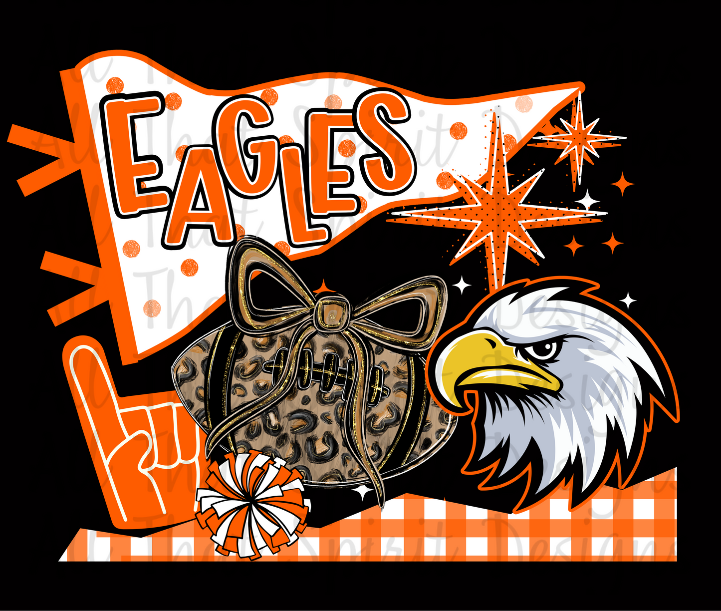 Eagles Orange and White Pennant